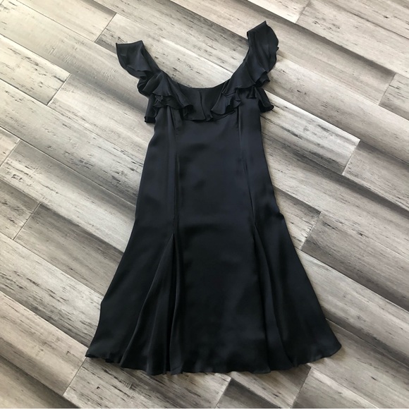 Lauren Ralph Lauren Silk Flirty Ruffle Sleeve Midi Length Semi-Formal Dress - Picture 3 of 11